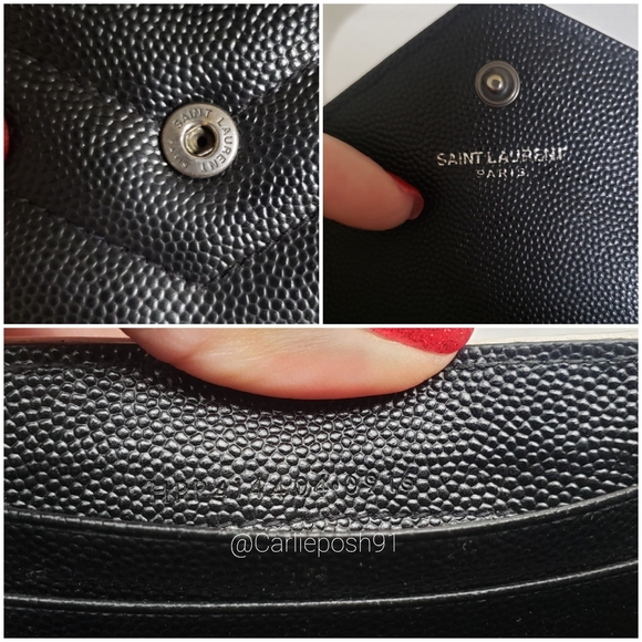 Authentic Pre-owned Yves Saint Laurent Grain De Poudre Compact Envelope Wallet - Picture 11 of 12